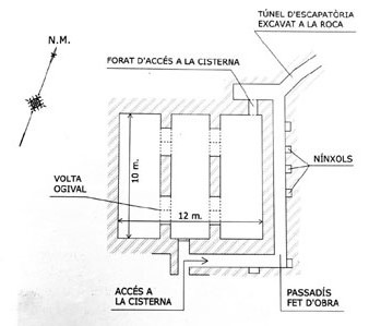 Plànol de la cisterna dels Caputxins