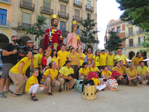 Arribada a la pla&ccedil;a de la Independ&egrave;ncia de la Flama del Canig&oacute; 2018