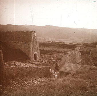 Vista parcial del castell de Montjuïc. 31-12-1922