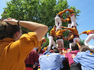 Temps de Flors 2018. Diada Castellera a la pla&ccedil;a de Sant Feliu amb els Marrecs de Salt, els Xics de Granollers, i els Sagals d�Osona