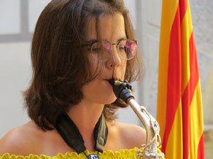 Diada Nacional 2018. Acte institucional al Pati de les Magnòlies, amb parlaments de Marta Madrenas, Miquel Noguer i Pere Vila