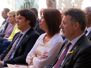 Diada Nacional 2018. Acte institucional al Pati de les Magnòlies, amb parlaments de Marta Madrenas, Miquel Noguer i Pere Vila