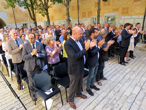 Diada Nacional 2018. Acte institucional al Pati de les Magnòlies, amb parlaments de Marta Madrenas, Miquel Noguer i Pere Vila