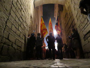 Diada Nacional 2018. XII Marxa de Torxes de Girona pels carrers del Barri Vell de Girona
