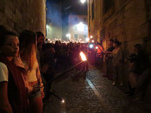 Diada Nacional 2018. XII Marxa de Torxes de Girona pels carrers del Barri Vell de Girona