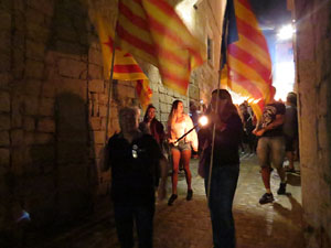 Diada Nacional 2018. XII Marxa de Torxes de Girona pels carrers del Barri Vell de Girona