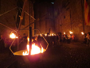 Diada Nacional 2018. XII Marxa de Torxes de Girona pels carrers del Barri Vell de Girona