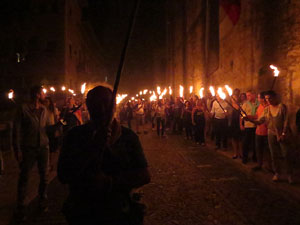 Diada Nacional 2018. XII Marxa de Torxes de Girona pels carrers del Barri Vell de Girona