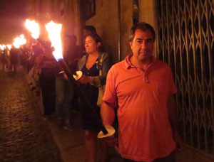 Diada Nacional 2018. XII Marxa de Torxes de Girona pels carrers del Barri Vell de Girona