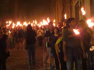 Diada Nacional 2018. XII Marxa de Torxes de Girona pels carrers del Barri Vell de Girona