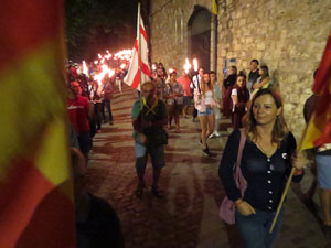 Diada Nacional 2018. XII Marxa de Torxes de Girona pels carrers del Barri Vell de Girona