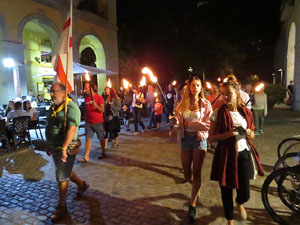 Diada Nacional 2018. XII Marxa de Torxes de Girona pels carrers del Barri Vell de Girona