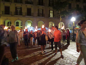 Diada Nacional 2018. XII Marxa de Torxes de Girona pels carrers del Barri Vell de Girona