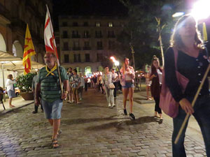 Diada Nacional 2018. XII Marxa de Torxes de Girona pels carrers del Barri Vell de Girona