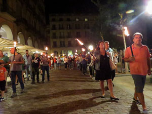 Diada Nacional 2018. XII Marxa de Torxes de Girona pels carrers del Barri Vell de Girona