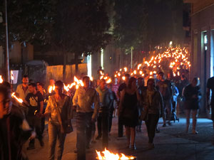 Diada Nacional 2018. XII Marxa de Torxes de Girona pels carrers del Barri Vell de Girona