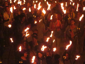 Diada Nacional 2018. XII Marxa de Torxes de Girona pels carrers del Barri Vell de Girona
