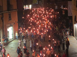 Diada Nacional 2018. XII Marxa de Torxes de Girona pels carrers del Barri Vell de Girona