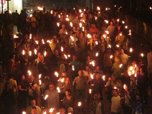 Diada Nacional 2018. XII Marxa de Torxes de Girona pels carrers del Barri Vell de Girona