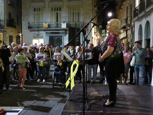 Concentraci&oacute; a la pla&ccedil;a del Vi per la llibertat dels presos pol&iacute;tics, amb Joanjo Bosk