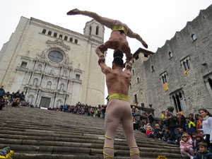 Rècord Guinness de pujar esglaons cap en cap a les escales de la Catedral