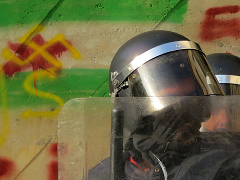 Mosso d'Esquadra a la pla&ccedil;a de l'U d'octubre del 2017