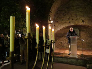 Nadal 2018 a Girona. Encesa de les llums de Hanukk&agrave; al pati dels Rabins