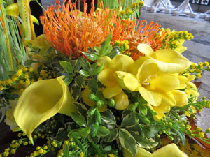 Fires de Sant Narc&iacute;s 2018. Toc de rams. Canvi dels rams de flors de les gegantes de Girona