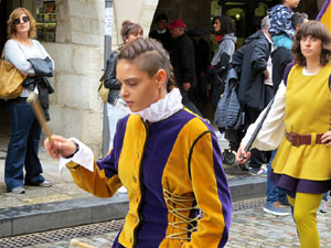 Fires de Sant Narc&iacute;s 2018. Toc de rams. Canvi dels rams de flors de les gegantes de Girona