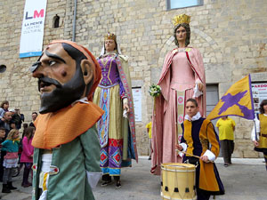 Fires de Sant Narc&iacute;s 2018. Toc de rams. Canvi dels rams de flors de les gegantes de Girona