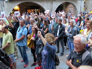 Concentraci&oacute; a la pla&ccedil;a del Vi per la independ&egrave;ncia i la llibertat dels presos pol&iacute;tics