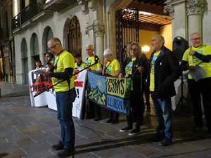 Concentraci&oacute; a la pla&ccedil;a del Vi per la llibertat dels presos pol&iacute;tics, amb Cims per la Llibertat