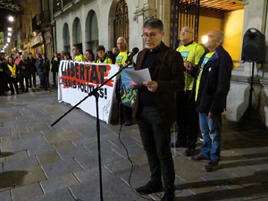 Concentraci&oacute; a la pla&ccedil;a del Vi per la llibertat dels presos pol&iacute;tics, amb Cims per la Llibertat