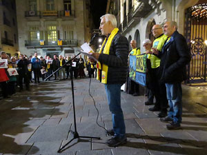 Concentraci&oacute; a la pla&ccedil;a del Vi per la llibertat dels presos pol&iacute;tics, amb Cims per la Llibertat