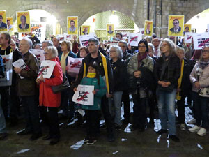 Concentraci&oacute; a la pla&ccedil;a del Vi per la llibertat dels presos pol&iacute;tics, amb Cims per la Llibertat