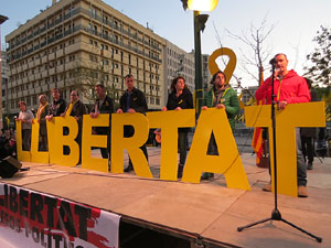 Concentraci&oacute; a la pla&ccedil;a de Santa Susanna del Mercadal