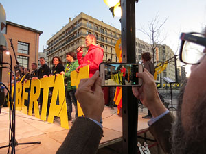 Concentraci&oacute; a la pla&ccedil;a de Santa Susanna del Mercadal