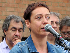 Concentraci&oacute; contra el 155 davant la subdelegaci&oacute; dels govern espanyol a la Gran Via de Jaume I