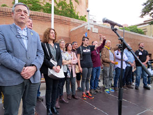 Concentraci&oacute; contra el 155 davant la subdelegaci&oacute; dels govern espanyol a la Gran Via de Jaume I
