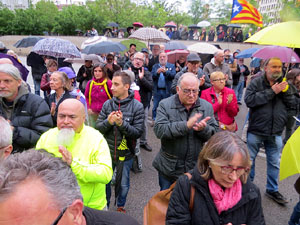 Concentració contra l'exclusió de Carles Puigdemont, Toni Comí i  Clara Ponsatí a les eleccions Europees