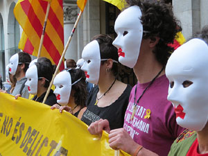 Concentració a la plaça del Vi de suport i recolzament a Valtònyc