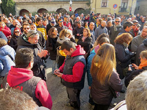 Concentració per la detenció del alcaldes de Verges i Celrà, Ignasi Sabater i Daniel Cornellà, i catorze persones més