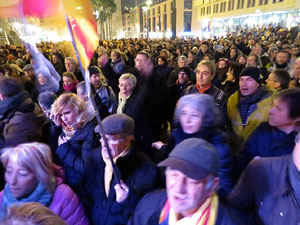 Manifestació per la detenció del alcaldes de Verges i Celrà, Ignasi Sabater i Daniel Cornellà, i catorze persones més