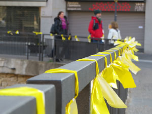 21F Vaga general. Enllaçada convocada per ANC Girona a la plaça Catalunya