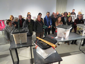 Inauguraci&oacute; de l'exposici&oacute; '55 urnes per la Llibertat' a la Fundaci&oacute; Fita, a la Casa de Cultura de Girona