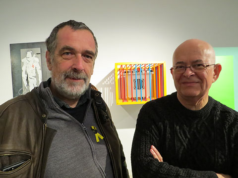 Hervé Pi, del Comitè de Solidaritat Catalana de la Catalunya Nord, i un dels comissaris de l'exposició Esteve Sabench