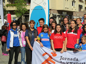 VII Jornada de l'Esport Femen&iacute; 2019 a la pla&ccedil;a Salvador Espriu, la de Francesc Calvet i Rubalcaba, la pla&ccedil;a Catalunya i el riu Onyar