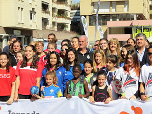 VII Jornada de l'Esport Femen&iacute; 2019 a la pla&ccedil;a Salvador Espriu, la de Francesc Calvet i Rubalcaba, la pla&ccedil;a Catalunya i el riu Onyar