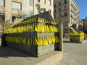 Manifestació contra el judici al procés. Concentració a la plaça de l'U d'octubre de 2017 i manifestació fins els Jutjats de Girona