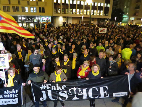La concentració a la plaça de l'U d'octubre de 2017